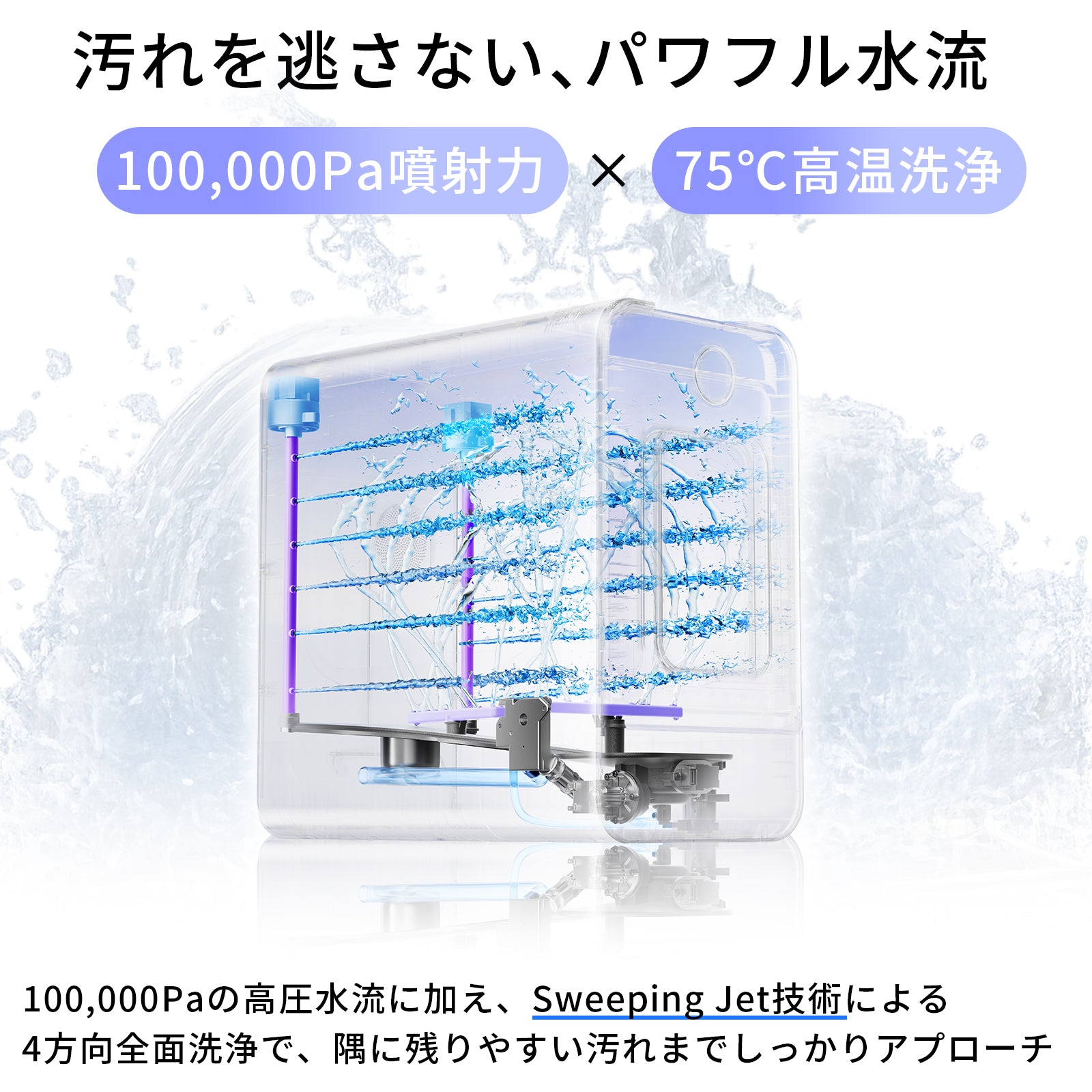 LISSOME J1(リソム)AIスマート食洗機 工事不要・幅28cmスリムモデル